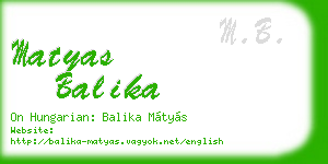 matyas balika business card