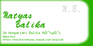 matyas balika business card